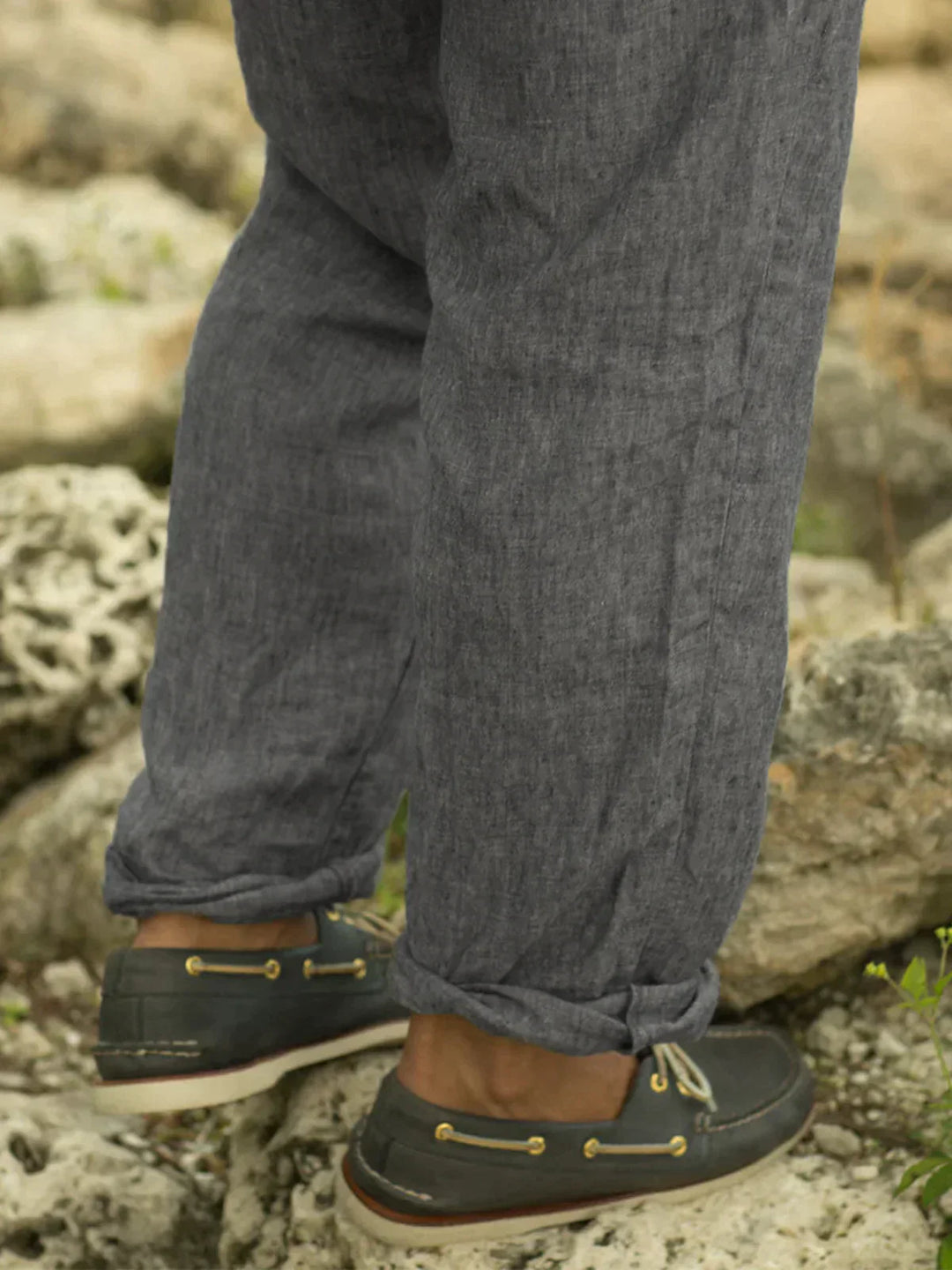 Herren Hose Leinen Bequem Zeitlos Regular Fit-4