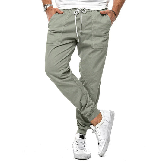 Variant image for Herren Hose Modernes Design Baumwolle Grün Beige-7