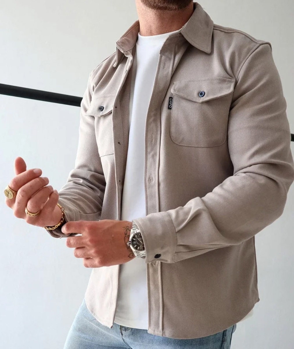 Herrenhemd Modern Fit Atmungsaktiv 100% Baumwolle Langarm-1