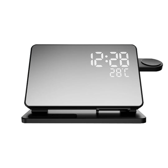 Kabellose 3-in-1-Ladestation mit Wecker für iPhone und Apple Watch 6