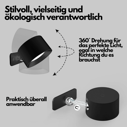 Kabellose LED-Wandleuchte mit 360° Verstellbarkeit 4