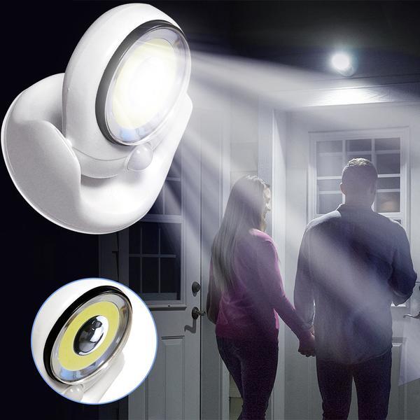 Kabellose LED Lampe mit Bewegungssensor für Außenbereich, 450 Lumen, 360° Schwenkbar, Wasserdicht 0