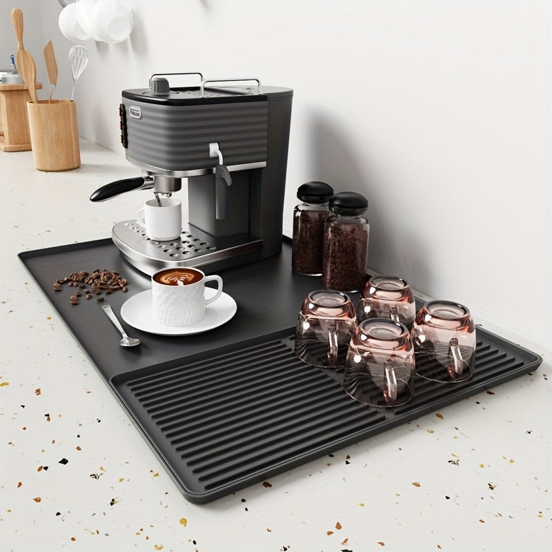 Kaffeematte für Baristas – 2-in-1 Silikonmatte mit erhöhten Kanten 0