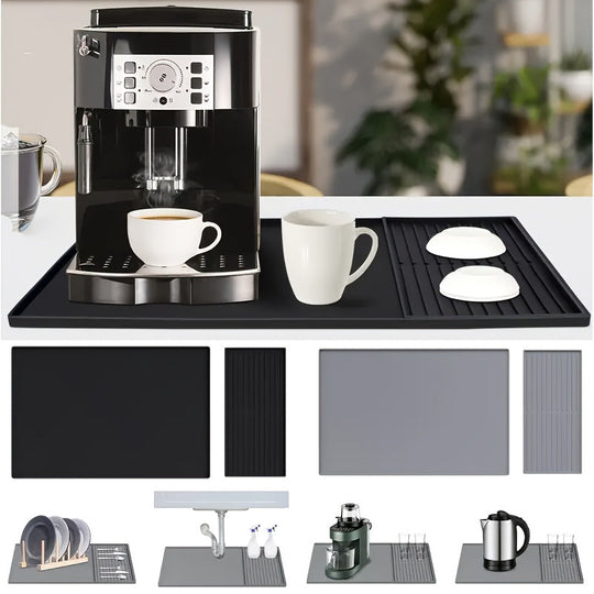 Kaffeematte für Baristas – 2-in-1 Silikonmatte mit erhöhten Kanten 5