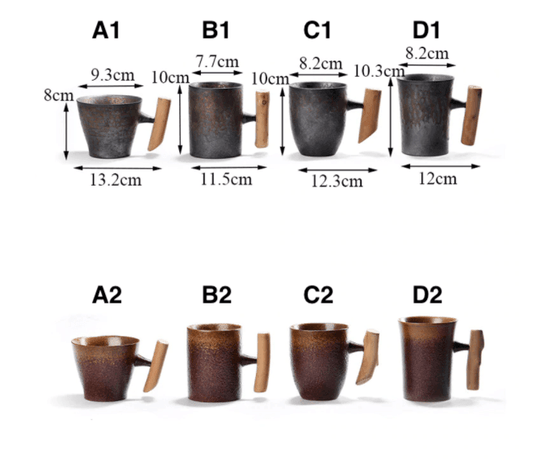 Kaffeetasse im japanischen Stil mit Holzgriff 0