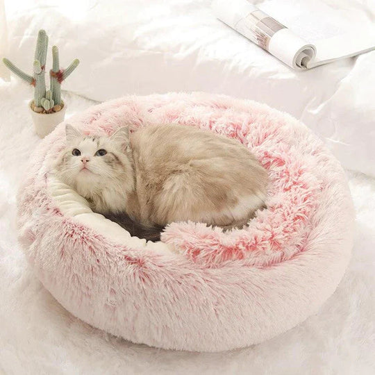Katzenbett Halbgeschlossen Plüsch Donut Form für Komfort und Geborgenheit 2