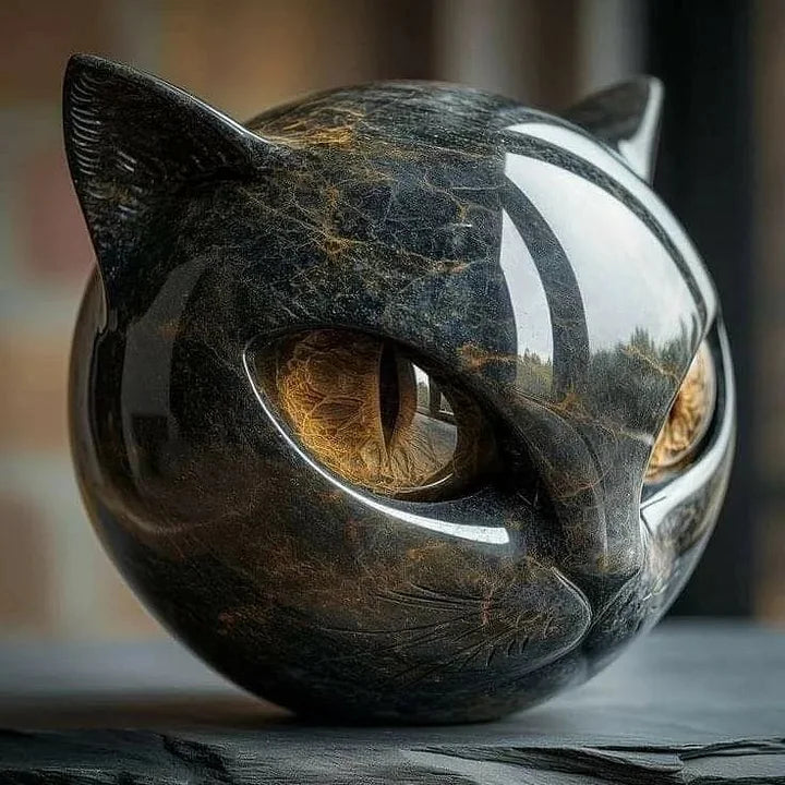 Katzenkopfskulptur im modernen Design 1