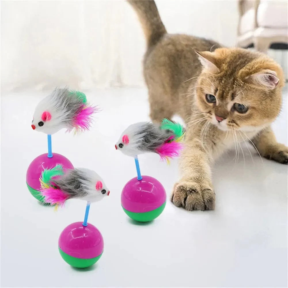 Katzenspielzeug Maus mit Federn für Aktives Spielen - Set mit 2 Stück 1