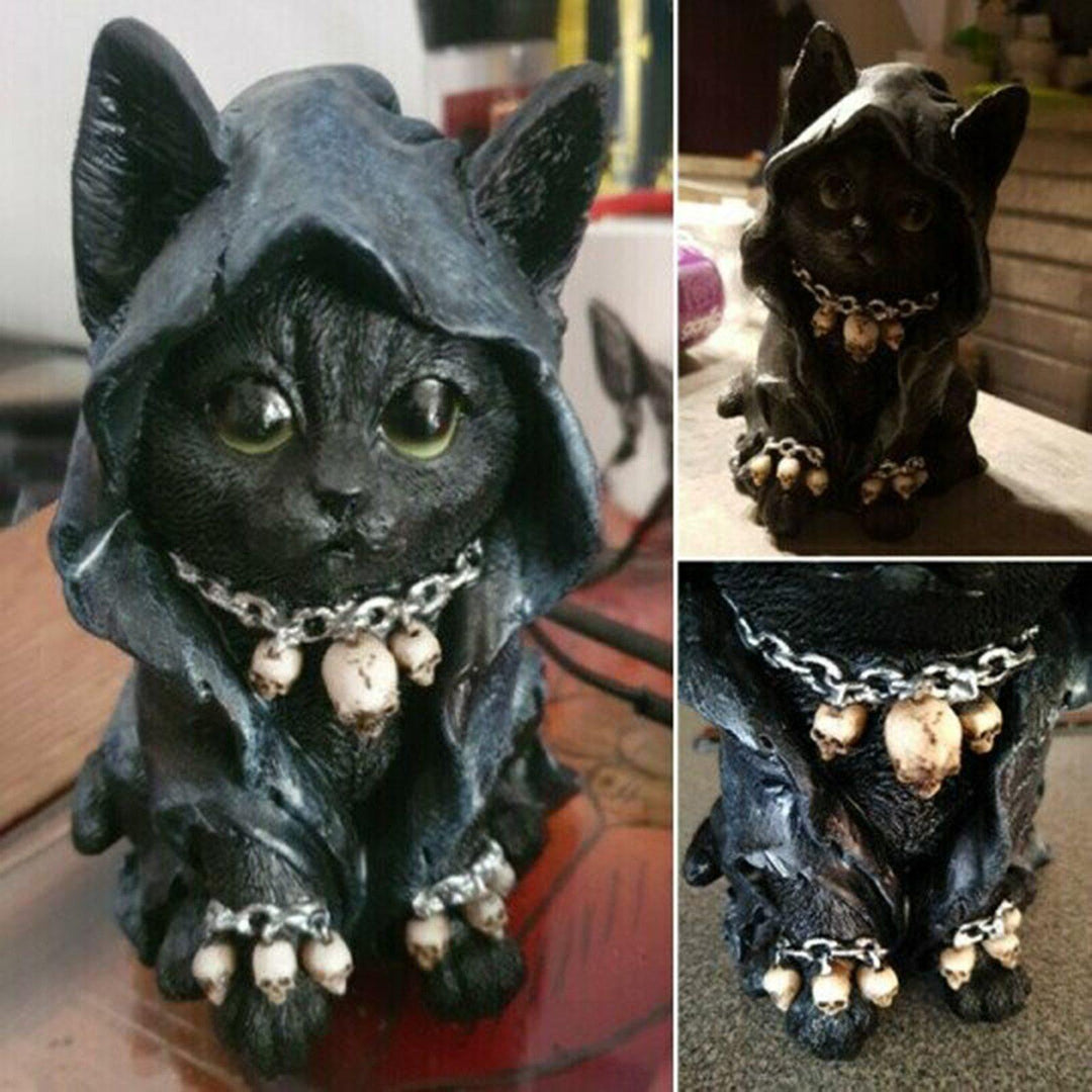 Katzenstatue Dekor für Halloween 6