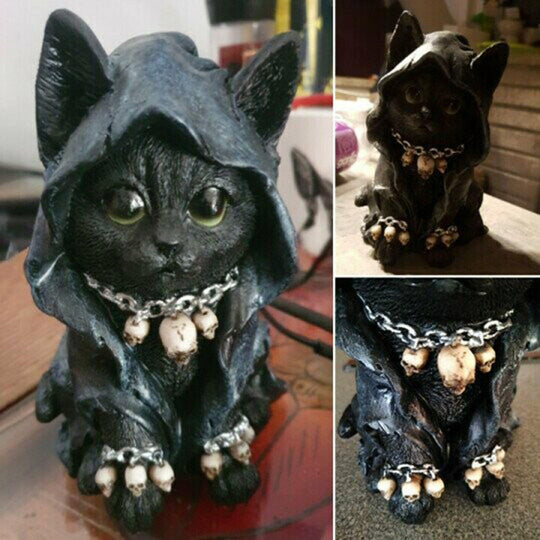 Katzenstatue Dekor für Halloween 6