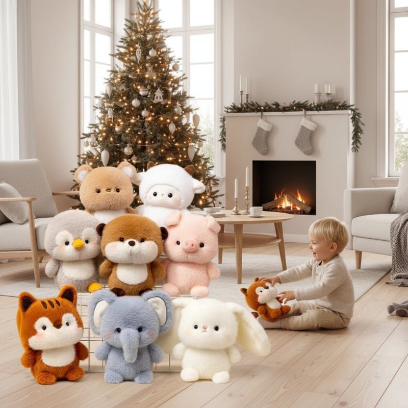 Kawaii Plüschtiere für Kinder mit Elefant, Hund und Katze 1