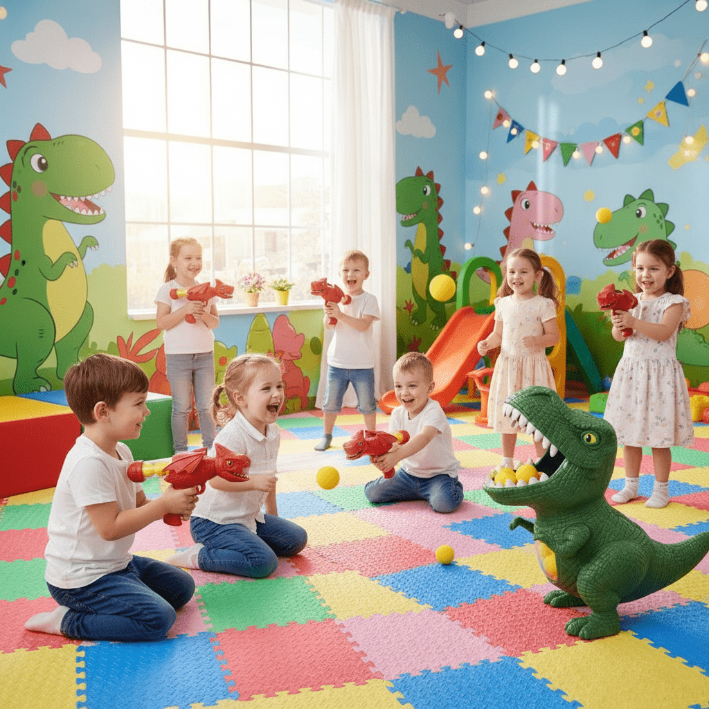Kinder Dinosaurier Schießspiel mit Zielscheibe 1