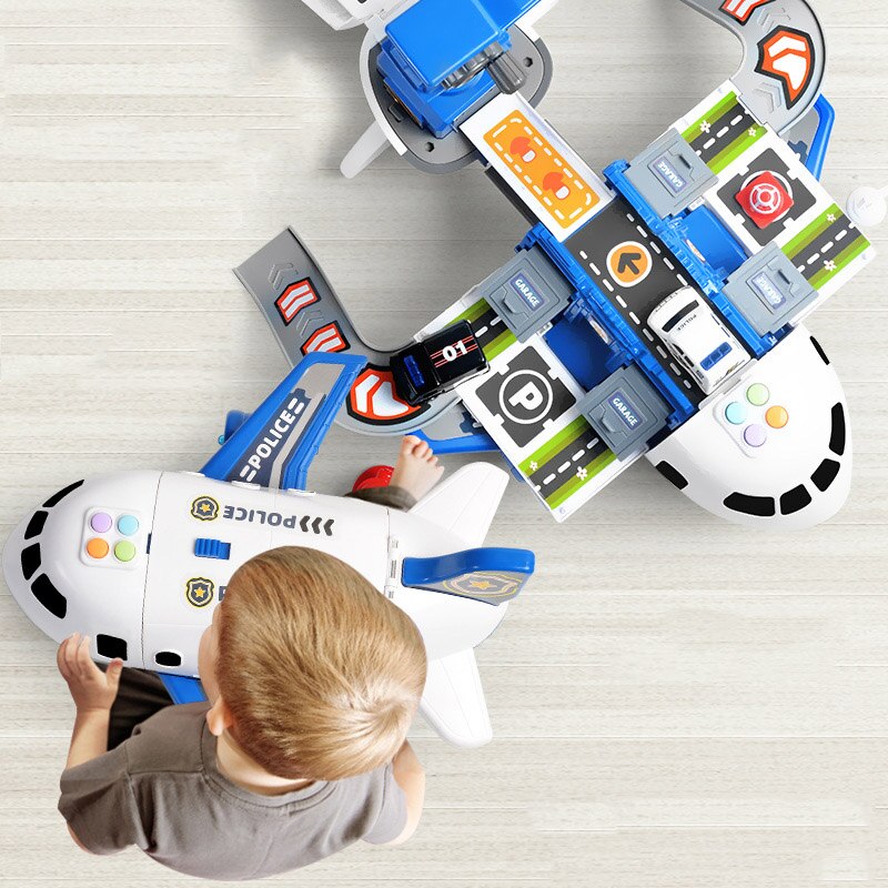 Kinder Flugzeug-Spielset 3-in-1 für Polizei, Bau und Feuerwehr 2
