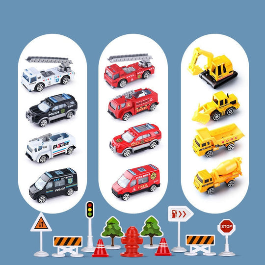 Kinder Flugzeug-Spielset 3-in-1 für Polizei, Bau und Feuerwehr 8