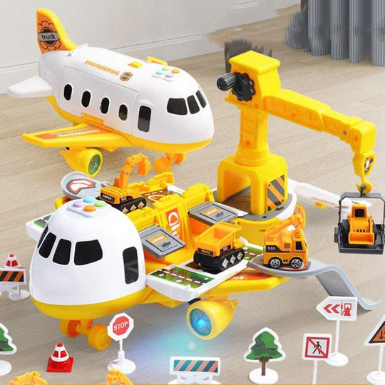 Kinder Flugzeug-Spielset 3-in-1 für Polizei, Bau und Feuerwehr 9