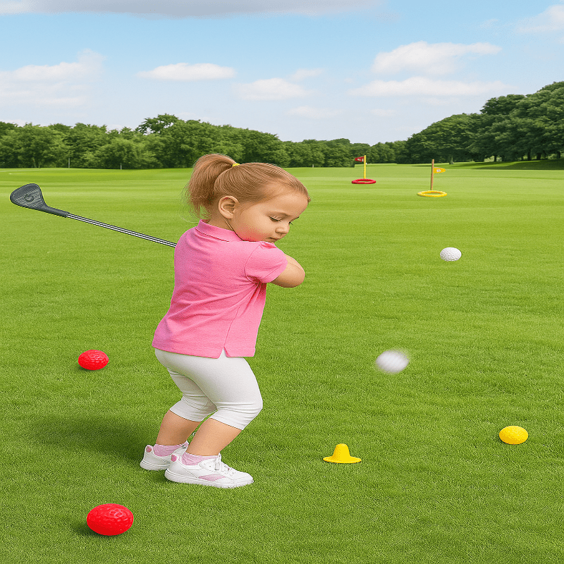 Kinder Golfset mit verstellbaren Schlägern und Zubehör 0