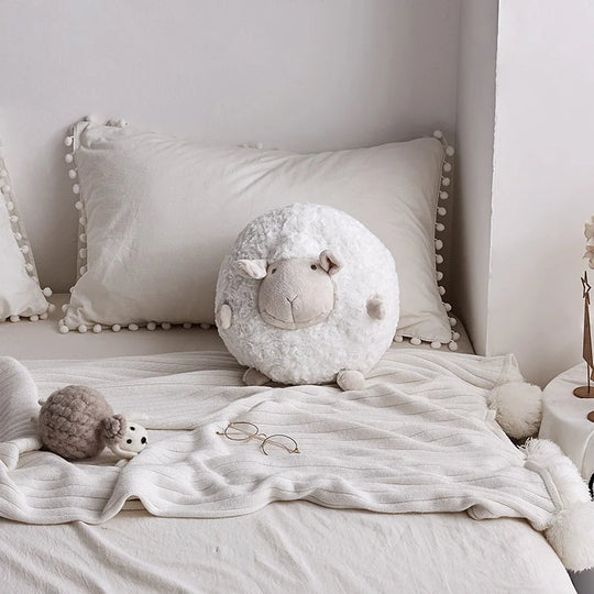 Kinder Kuschelkissen Rund in Schafform Plüsch 2