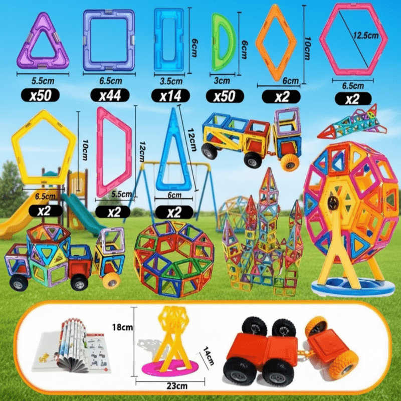 Kinder Magnet Bausteine Kreatives Set für Unendlichen Spielspaß 10