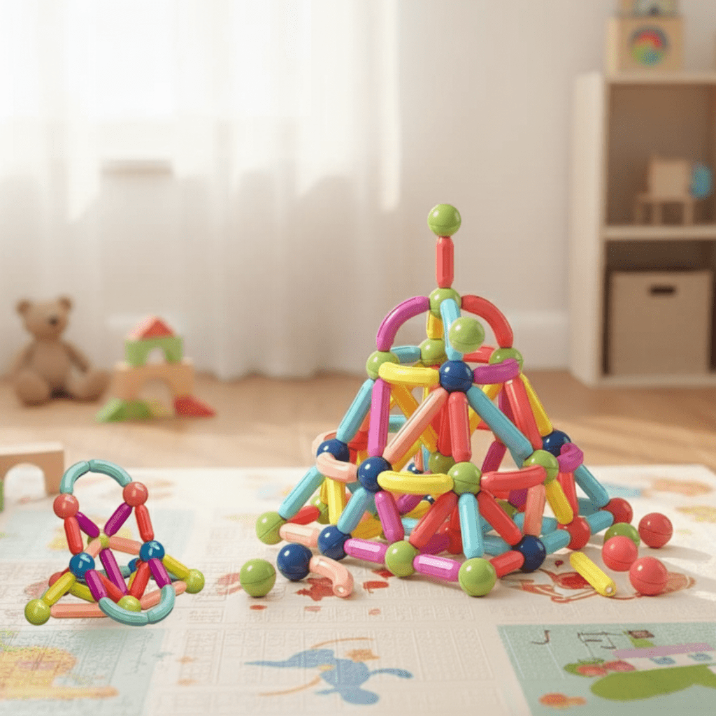 Kinder Magnetisches Bauset Kreativstäbe für Spiel und Lernen 0