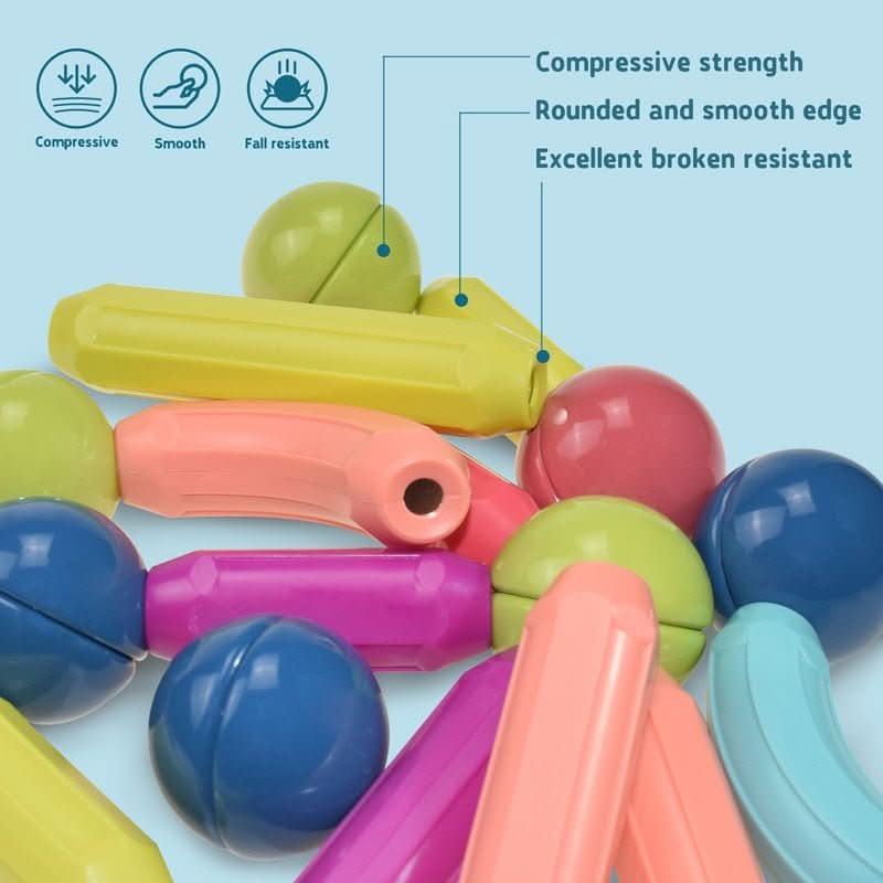 Kinder Magnetisches Bauset Kreativstäbe für Spiel und Lernen 4