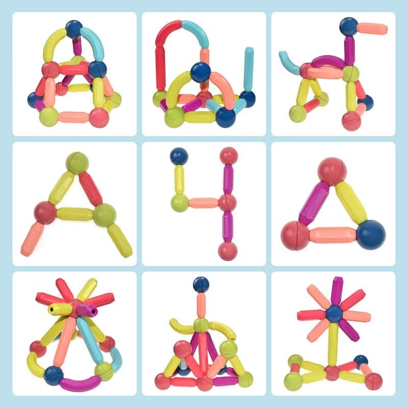 Kinder Magnetisches Bauset Kreativstäbe für Spiel und Lernen 5