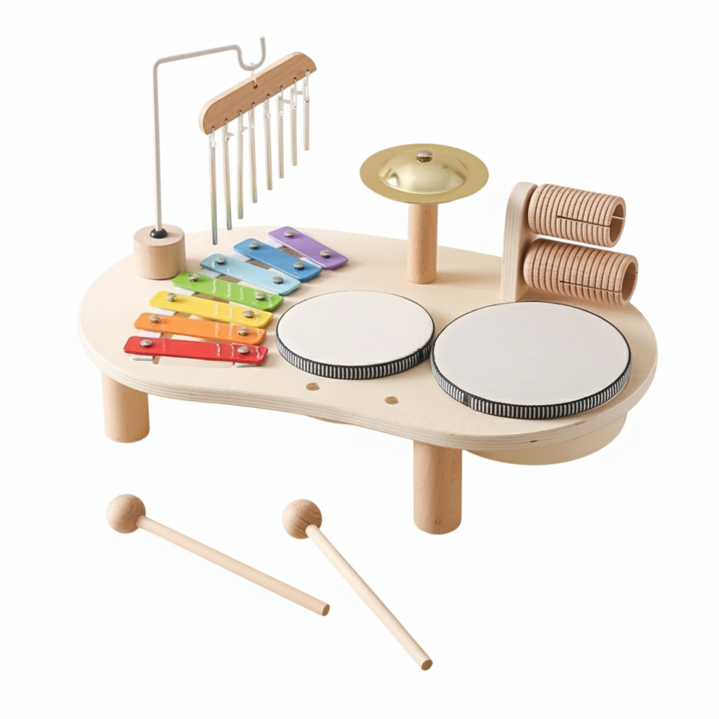 Kinder Musiktisch mit Schlagzeug und Xylophon 1