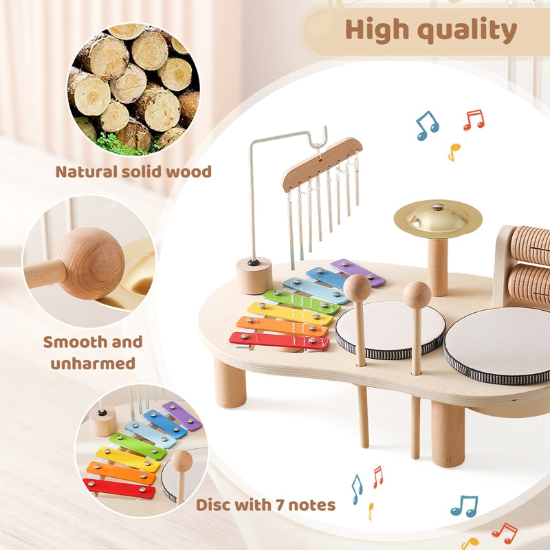 Kinder Musiktisch mit Schlagzeug und Xylophon 3