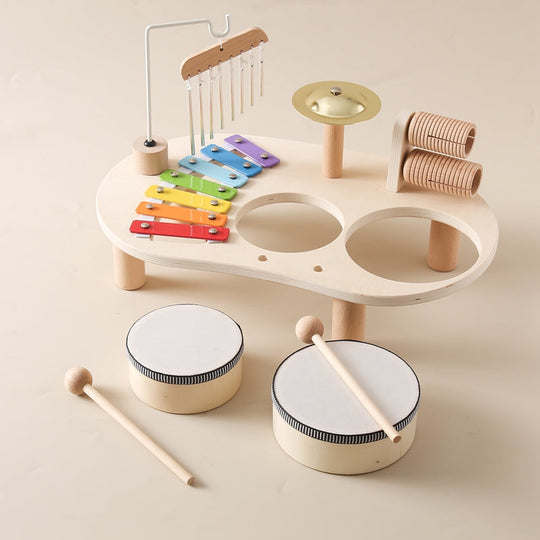 Kinder Musiktisch mit Schlagzeug und Xylophon 6