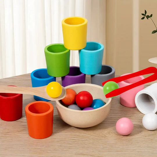 Kinder Regenbogenbälle Set Montessori für Kreatives Lernen und Feinmotorik 2