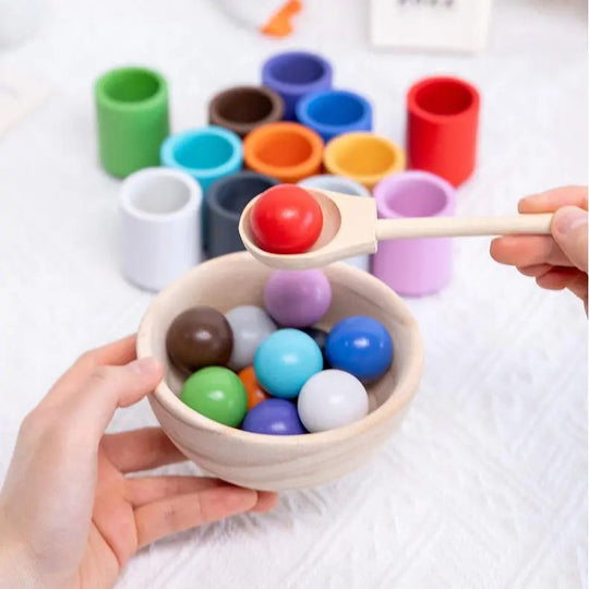 Kinder Regenbogenbälle Set Montessori für Kreatives Lernen und Feinmotorik 3
