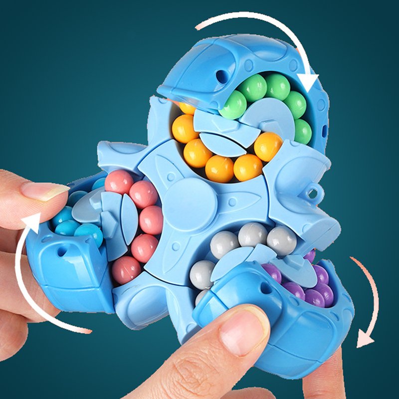 Kinder Spielzeug 2-in-1 Fidget Spinner und Zauberwürfel für Kreativität und Konzentration 0
