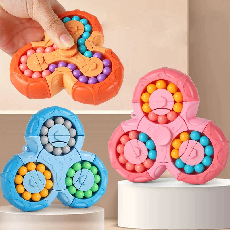 Kinder Spielzeug 2-in-1 Fidget Spinner und Zauberwürfel für Kreativität und Konzentration 1