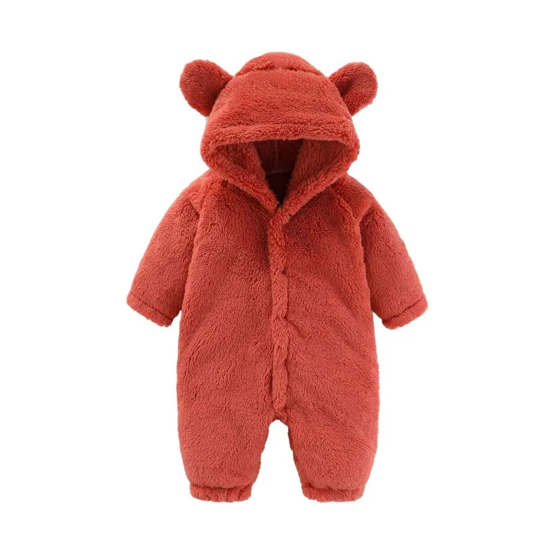 Kinder Teddy-Overall mit Kapuze und Ohren 0