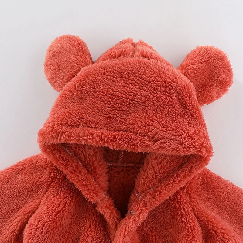 Kinder Teddy-Overall mit Kapuze und Ohren 2