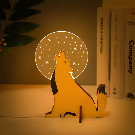 Kinder Tischlampe WildGlow mit Tiermotiven 5
