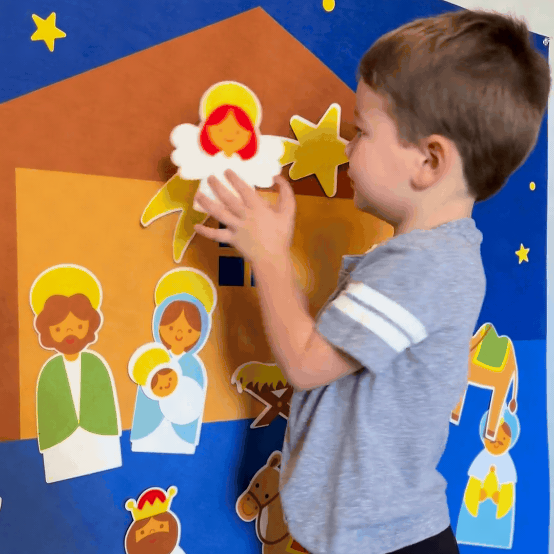 Kinder Weihnachtskrippe Filzspielzeug für gemeinsames Spielen 1
