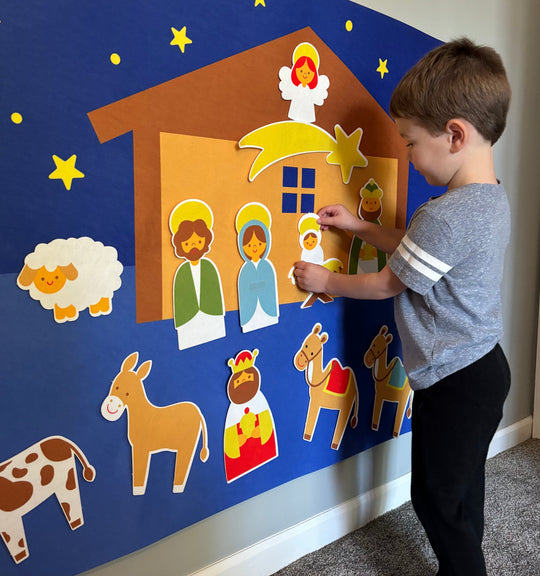Kinder Weihnachtskrippe Filzspielzeug für gemeinsames Spielen 2