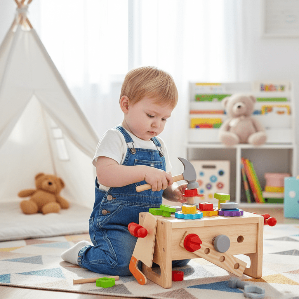 Kinder Werkzeugkasten Kreativspielzeug für kleine Handwerker 0