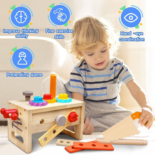 Kinder Werkzeugkasten Kreativspielzeug für kleine Handwerker 3