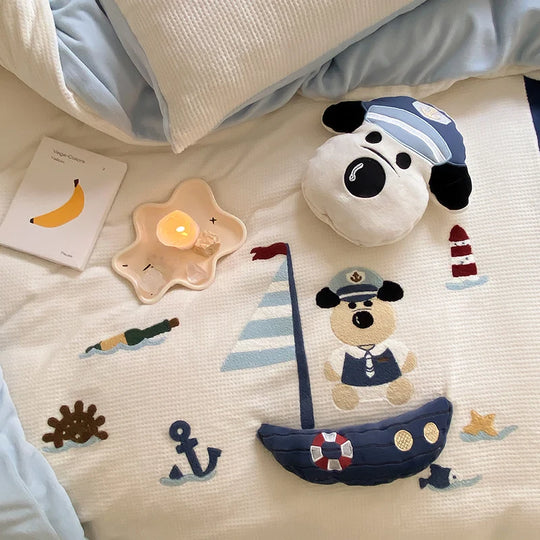 Kinderbettwäsche-Set Maritim mit gesteppter Tagesdecke 3