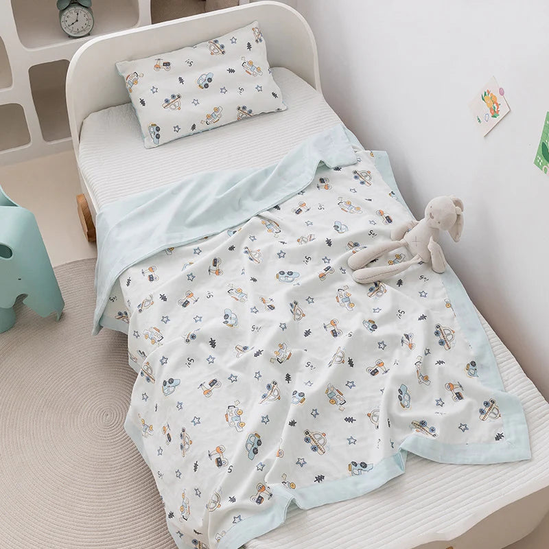 Kinderbettwäsche-Set Musselin Leicht und Atmungsaktiv für Kleinkinder 0