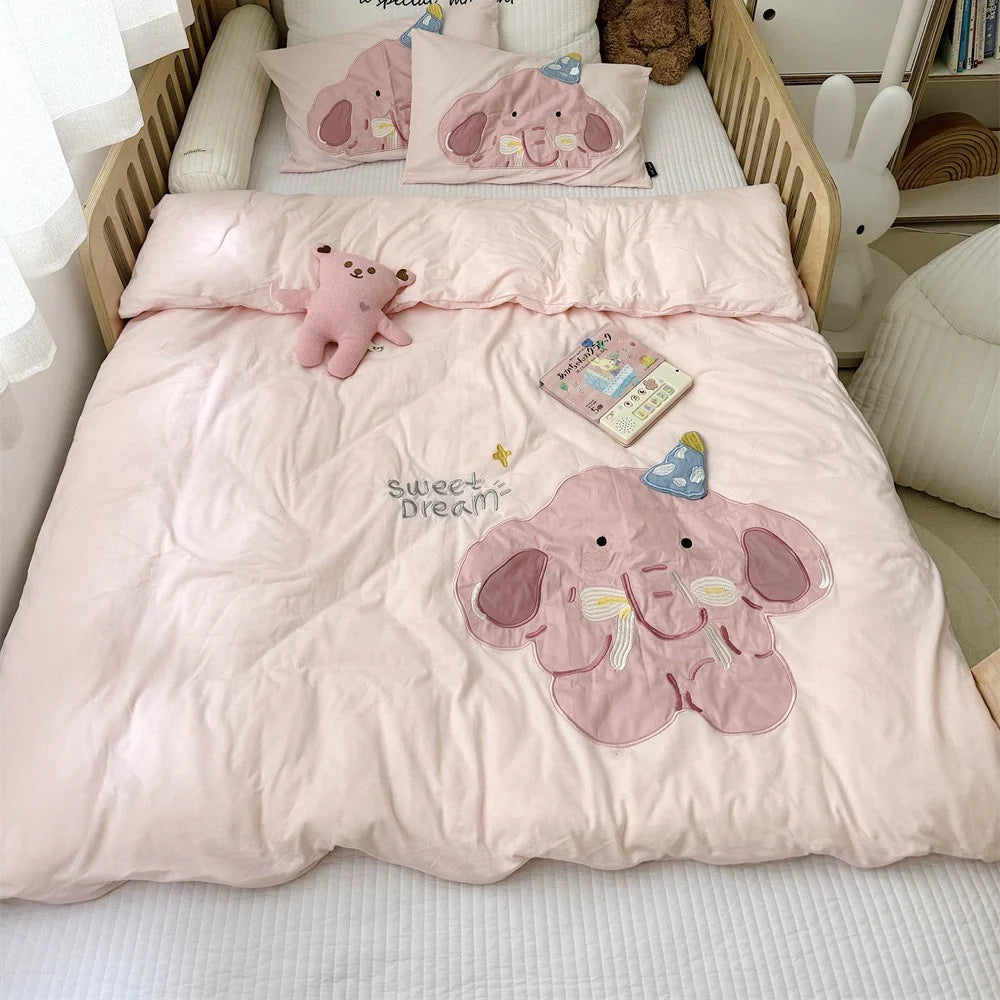 Kinderbettwäsche-Set mit Löwenapplikation verspieltes Design 6