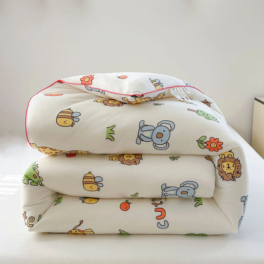 Kinderbettwäsche-Set mit Tiermotiven und gesteppter Decke 7