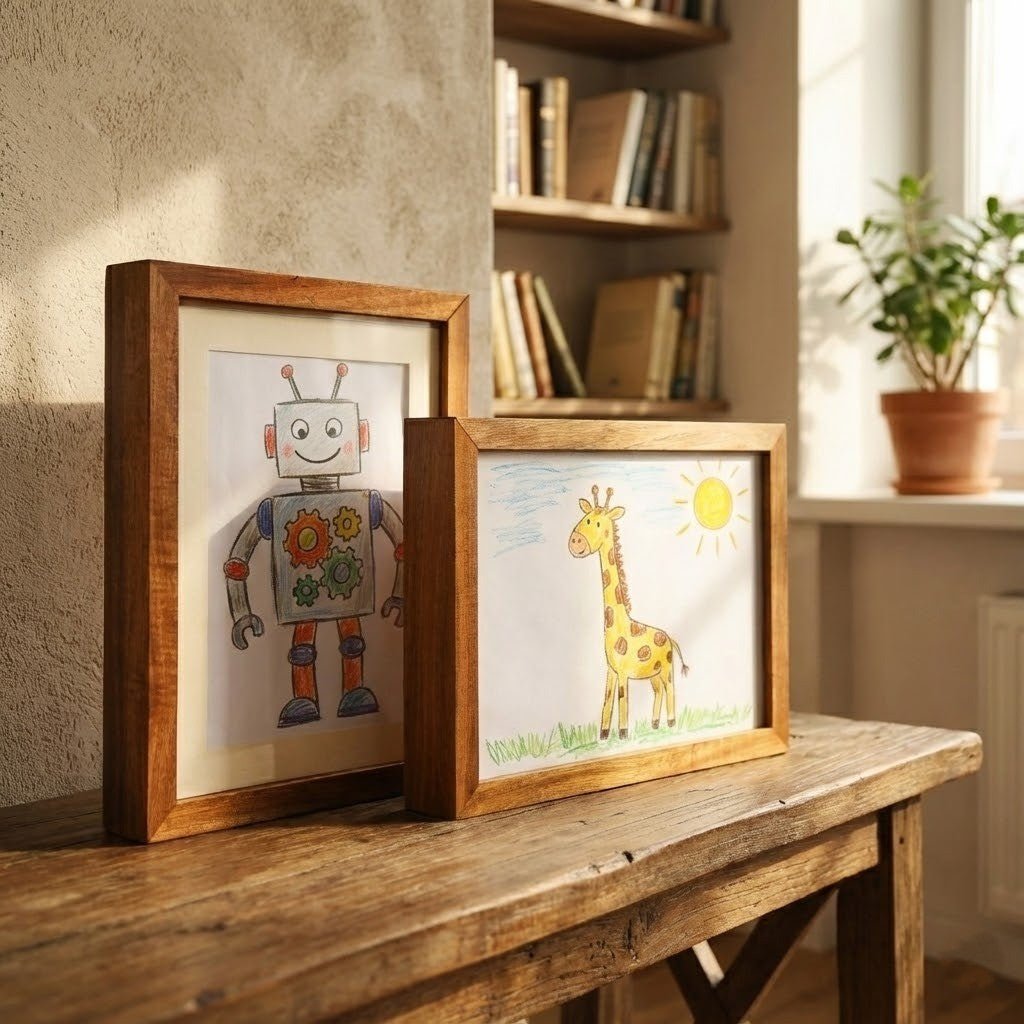 Kinderrahmen mit Stauraum für kreative Kunstwerke und Bastelprojekte 1
