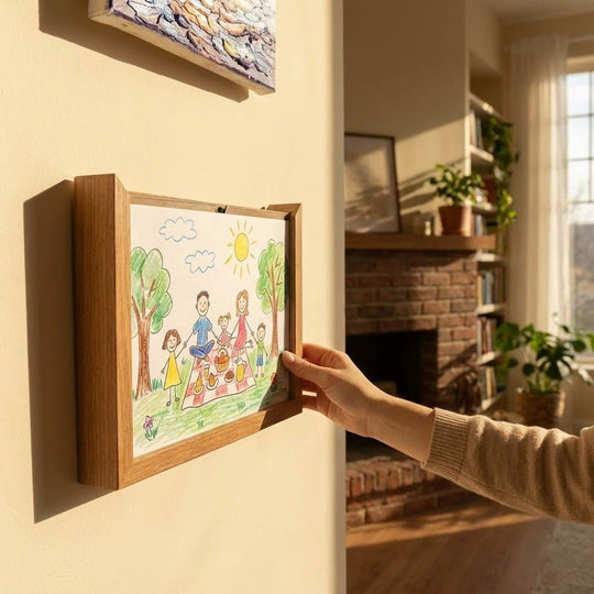 Kinderrahmen mit Stauraum für kreative Kunstwerke und Bastelprojekte 5