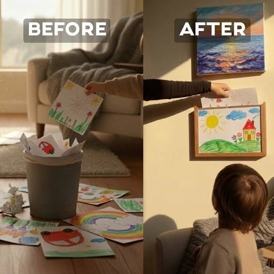 Kinderrahmen mit Stauraum für kreative Kunstwerke und Bastelprojekte 6