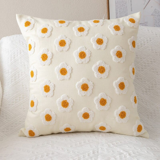 Kissenbezug mit Gänseblümchen-Motiv für Boho-Stil 0