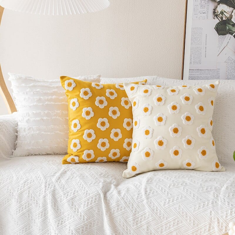 Kissenbezug mit Gänseblümchen-Motiv für Boho-Stil 2