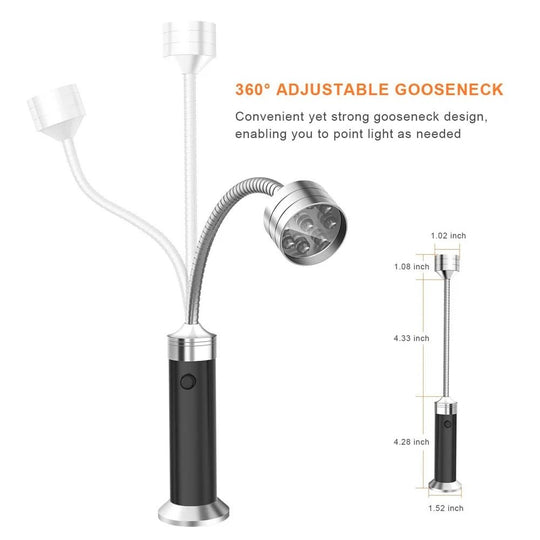 Kompakte Grillleuchte mit Magnetfuß und 360° Schwanenhals für Outdoor-Aktivitäten 3