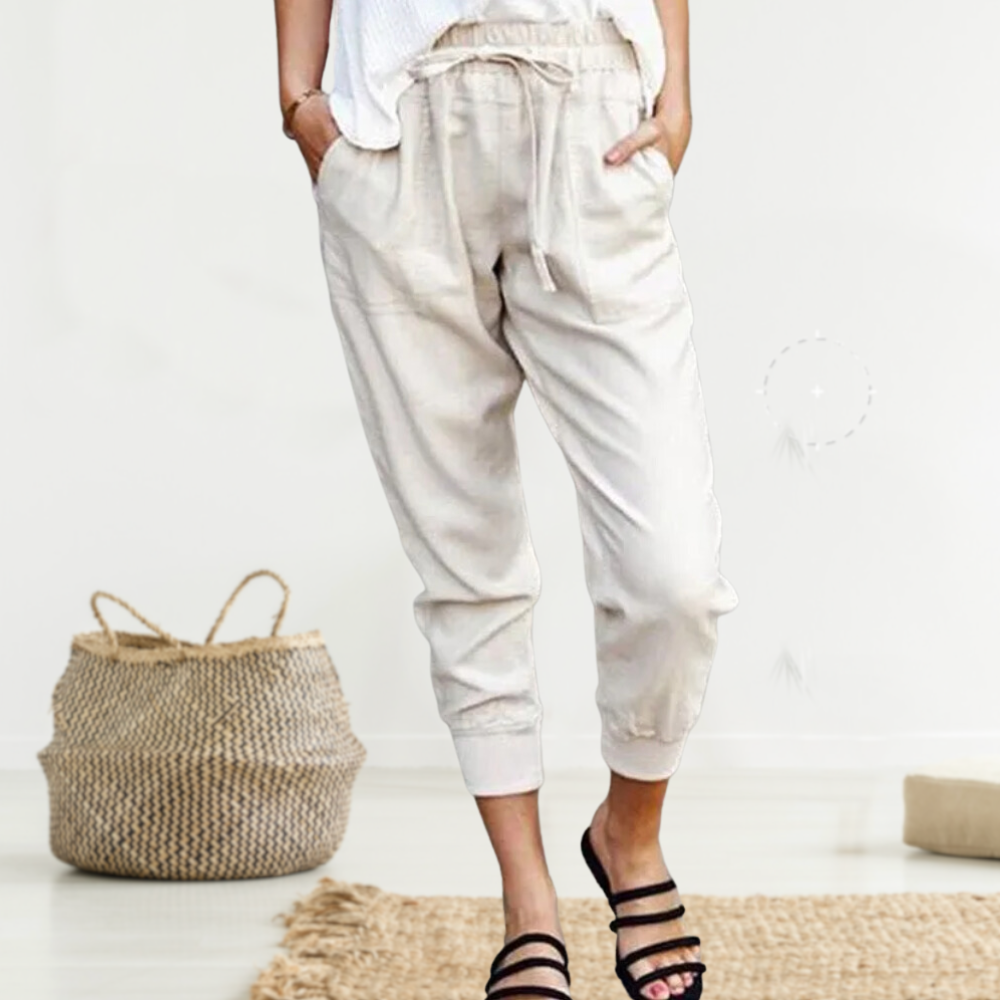 Variant image for Damen Stoffhose Lässig Atmungsaktiv Leinen für Stilvolle Anlässe-1